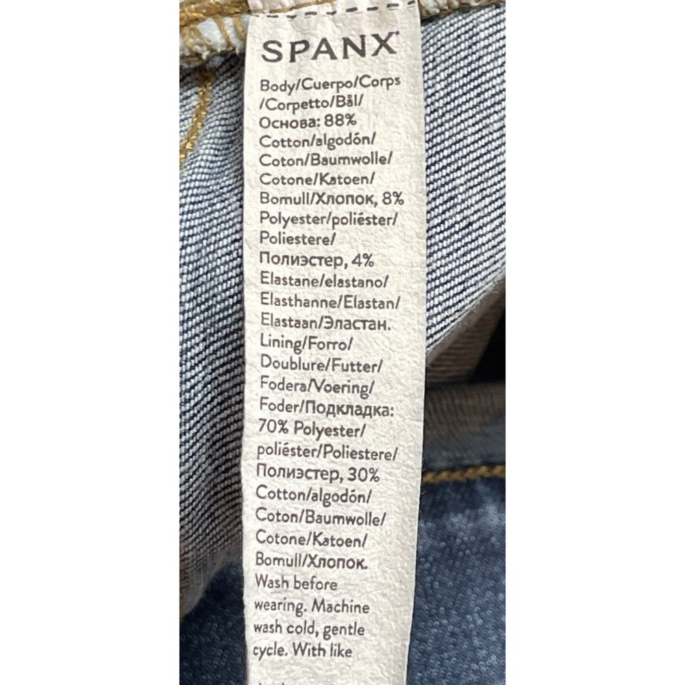 Spanx Air Essential Wide Leg High Rise Patch Pocket Jeans Pull-On Size M Stretch - Picture 16 of 16